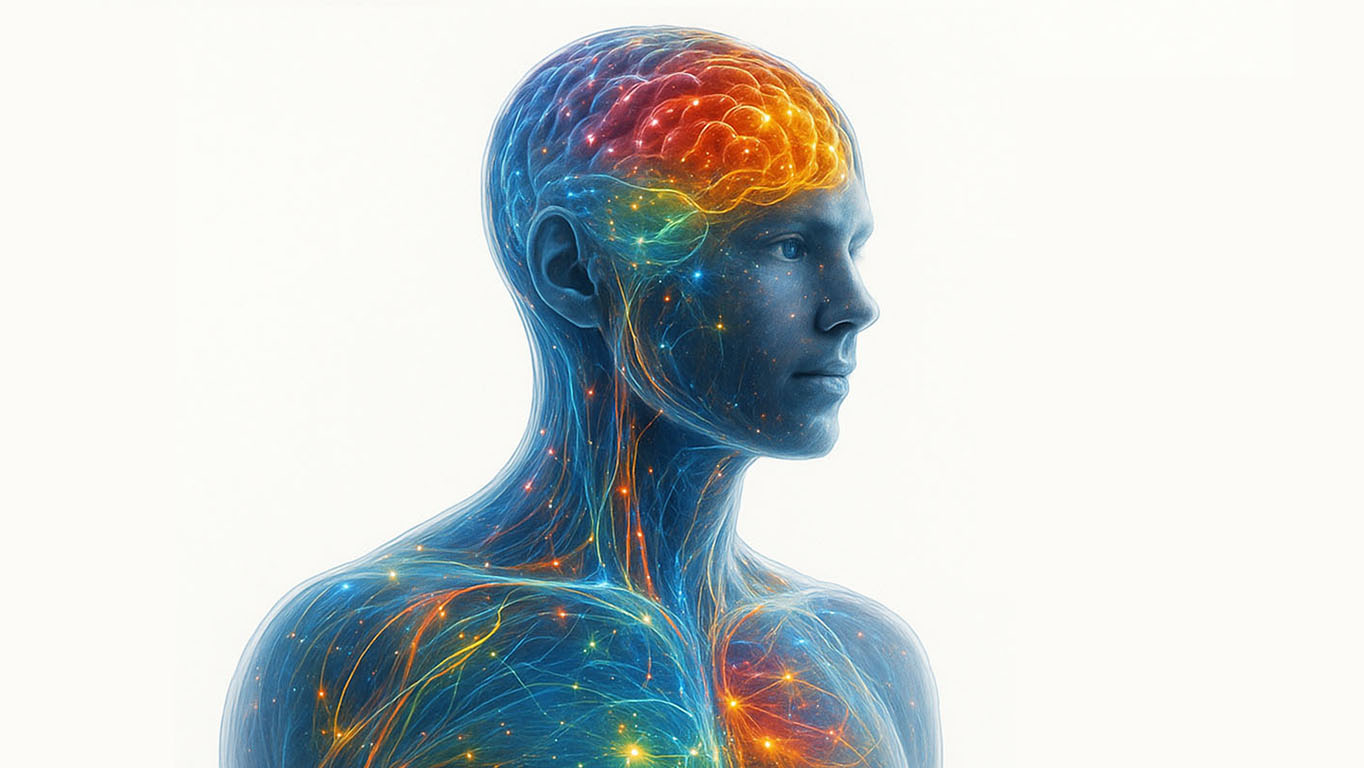 Illustration supporting brain chemistry education for employee wellness